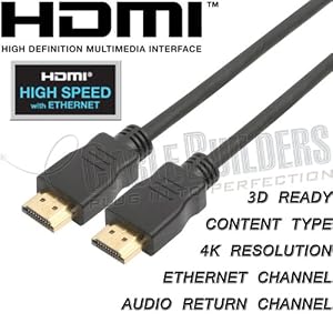 Cable Builders High Speed HDMI Cable with Ethernet (50 feet) by Cable Builders