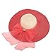 Vbiger Anti-uv Straw Large Wide Brim summer Beach Sun Hat With Bowknot (Watermelon Red)