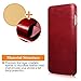 iPhone 6 leather case, Icarercase Premium iPhone 6s Genuine Leather Wallet Case Curve Edge Flip Style, Vintage Folio Cover for Apple iPhone 6 4.7 Inch in Leather (Red)