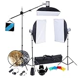 Kit complet d'&Atilde;&copy;clairage professionnel Photo studio avec 3 Softbox 50x70, 3 tr&Atilde;&copy;pieds (1 Girafe), r&Atilde;&copy;flecteur , sac de transport & accessoires