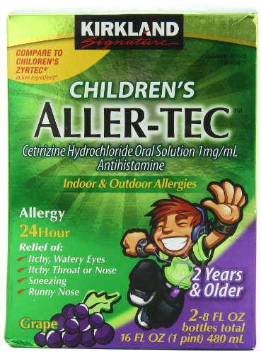 Kirkland Signature Children's Aller-Tec Cetirizine Hydrochloride 1 Mg/Ml, Grape, 16 Ounce  (2 count)