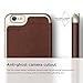 elago® [Leather Flip[Brown/Champagne Gold] - [Card Slot][Screen Protection][Premium Hybrid Construction] – for iPhone 6/6S Plus