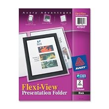 Avery Flexi-View Two-Pocket Polypropylene Folder, Translucent Black, Two per Pack (47847)