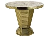 35.5Dx29.25H Mirror Round Table Gold