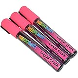 NeoChalk Liquid Chalk Marker Chisel Tip - Neon Pink - Set of 3 Markers