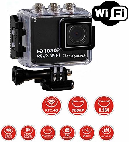 iRainy 1.5 inch LCD Waterproof Built-in-Wifi Sports DV HD 1080P Helmet H.264 12MP Car Recorder Diving Bicycle Action Camera 3G-Senor Motorbike Camcorder DVR With 2.4G Wireless Remote Control (Black)