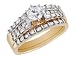 Diamond Engagement Ring & Wedding Band Set 1 Carat (ctw) in 14K Yellow Gold