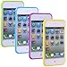 Eco-Fused Case Bundle for Apple iPod Touch 4 including 4 Polka Dot Covers / 2 Stylus Pens / 2 Screen Protectors / Microfiber Cleaning Cloth (Green, Blue, Purple, Yellow)