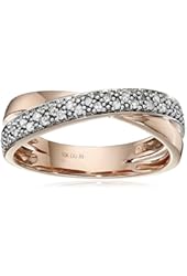 Plated Sterling Silver Classics with Twist Diamond Ring (1/10 cttw, I-J Color, I2-I3 Clarity)