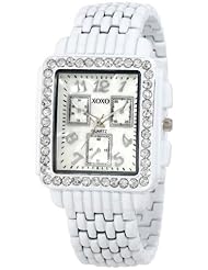 XOXO Womens XO5409  White Bracelet With Rhinestones Accent Watch