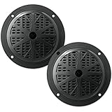 Pyle PLMR41B Dual 4.0'' Waterproof Marine Speakers, 2-Way Full Range Stereo Sound, 100 Watt, Black (Pair)