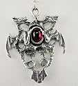 Sterling Silver Dragon Crest Pendant set with Genuine Gemstone