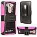 LG G3 Vigor Case, SGM (TM) Shell Holster Hybrid Defender Combo Case with Kickstand & Belt Clip For LG G3 Vigor (Hot Pink + Black)