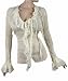 Ruffled Ivory Victorian Blouse Top Plus Size 2X 18 20