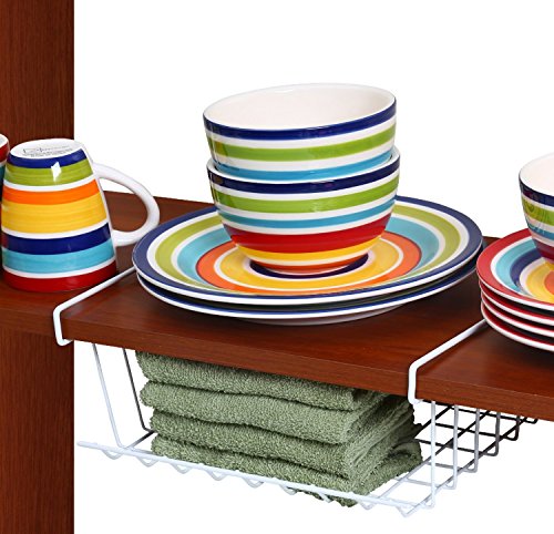 YBM HOME Under Shelf Storage Basket, 12-inch, White #1184