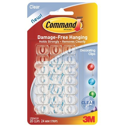 Command Decorating Clips, Clear, 40-Clip
