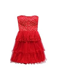 Plus Size Strapless  Lace Shirred Mesh Short Evening Dress/Bridesmaid Dress/Prom Dress/Mini Dress  With Ruffles