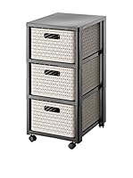 Rotho Mueble con Cestas Tower Country Rattan Negro/Capuchino