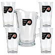 Philadelphia Flyers NHL 4pc Pint Ale Glass & 60oz Pitcher Set - Primary Logo by Great American Products