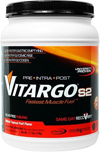 Vitargo S2 - Gluten Free Pre - Intra - Post Workout and Sport Supplement, Natural Tropical Fruit 10 Serving (FFP)