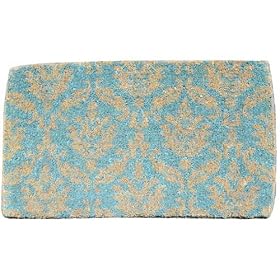 Blue and Natural Decorative Heavy Duty Coir Doormat, Design 1 by Creative Co-op