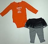 Carter's Baby Halloween Costume Daddy's Under My Spell 2 Pcs Narrow Stripes Leggings (3 months)