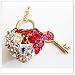1x Crystal Rhinestone Red Heart Keychain/Necklace/Purse Fashion Decoration