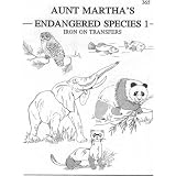 Aunt Marthas iron on transfers book for embroidery fabric painting quilting wearable art needlepoint & other crafts "Endangered Species"