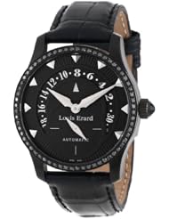 Louis Erard Womens 92601NS02.BAV05 Emotion Automatic Black PVD Alligater Leather Diamond Watch