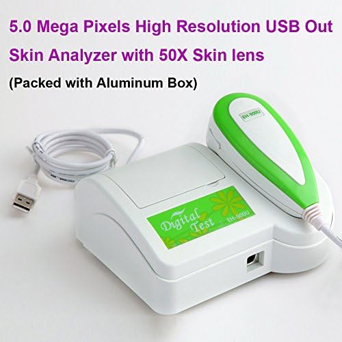5.0 MP Mega Pixels High Resolution USB Out Skin Camera Skin Scope Analysis / Analyzer 50X Skin lens with Pro Software Aluminum Box- GH08001-Q1-0625