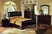 New 5 pc queen size wood bedroom set with leather padded headboard in dark brown finish