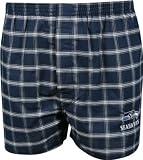 Seattle Seahawks Kickin' Back Plaid Boxer Shorts - X-Large