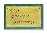 Stupell Home Decor Collection God Family Business Inspirational Wall Plaque