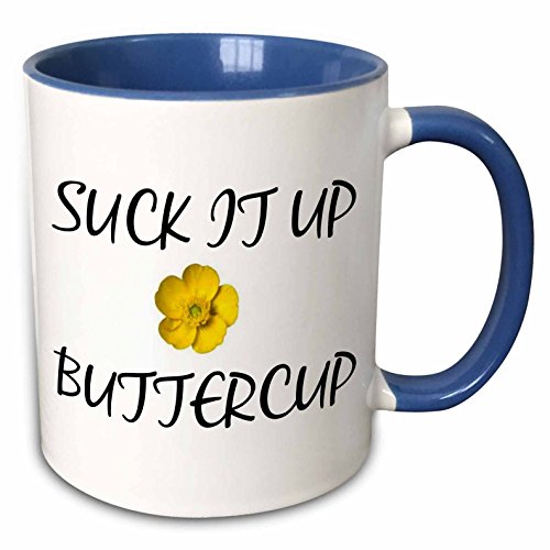 3dRose3dRose Suck It Up Buttercup Mug, 11 oz, Blue