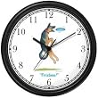 German Shepherd Dog Cartoon or Comic - JP Animal Wall Clock by WatchBuddy Timepieces (Black Frame)