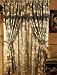 3-Layer Modern Palm Tree Beige / Sage Green Tropical Curtain Set with attached valances and sheer backing 120"W X 84"L