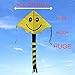 Hengda Kite For Kids YELLOW 47-inch Smiling Face Kite Delta Outdoor Sports Toy For Children