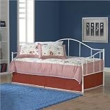 Hillsdale Jaylynn Metal Daybed in White Finish with Pop-UpTrundle