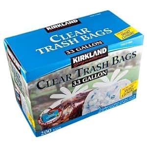 clear plastic trash bags 33 gallon
