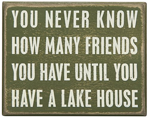 Primitives by Kathy Box Sign, Lake House, 4 by 5-Inch