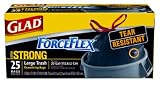 Glad Drawstring ForceFlex Bags, 30 Gallon, 25-Count Bags, (Pack of 6)