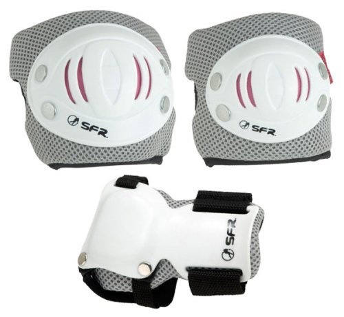Childrens Toyshop  Toys : Knee Pads, Elbow Pads & Wrist Guards - SFR Triple Pad Set AC960P - White - Extra Small (Child 4-8yrs)