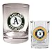 Oakland Athletics MLB Rocks Glass & Square Shot Glass Set - Primary Logo