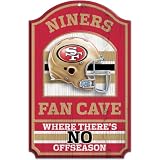 NFL San Francisco 49ERs 11-by-17 inch Fan Cave No Offseason Wood Sign
