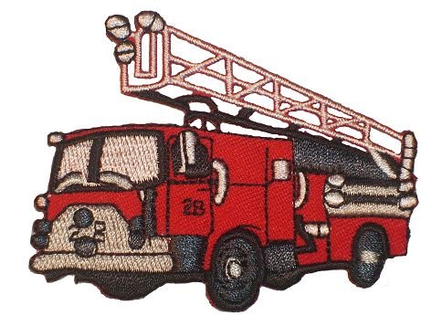 Feuerwehr Feuer Auto Wagen Fahrzeug AUFNÄHER APPLIKATION BÜGELBILD