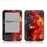 Protective Skin for the Kindle Keyboard - Flower Of Fire (Glossy Finish) - High quality precision engineered removable adhesive skin for the Kindle 3