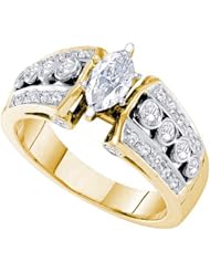 1.00CT DIAMOND 0.40CT CENTER MARQUISE BRIDAL RING
