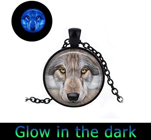 Funny One Glowing Dire Wolf Pendant Jewelry Necklace Inspired By Game Of Thrones Wolf Head Pendant Dire Wolf Wolf Necklace