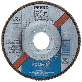 PFERD 62362 POLIFAN SG 4-1/2" x 7/8", 60 Grit Aluminum Oxide COOL Flat Flap Disc