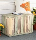 Reclaimed Wood Storage Trunk with Distressed Multicolor Finish